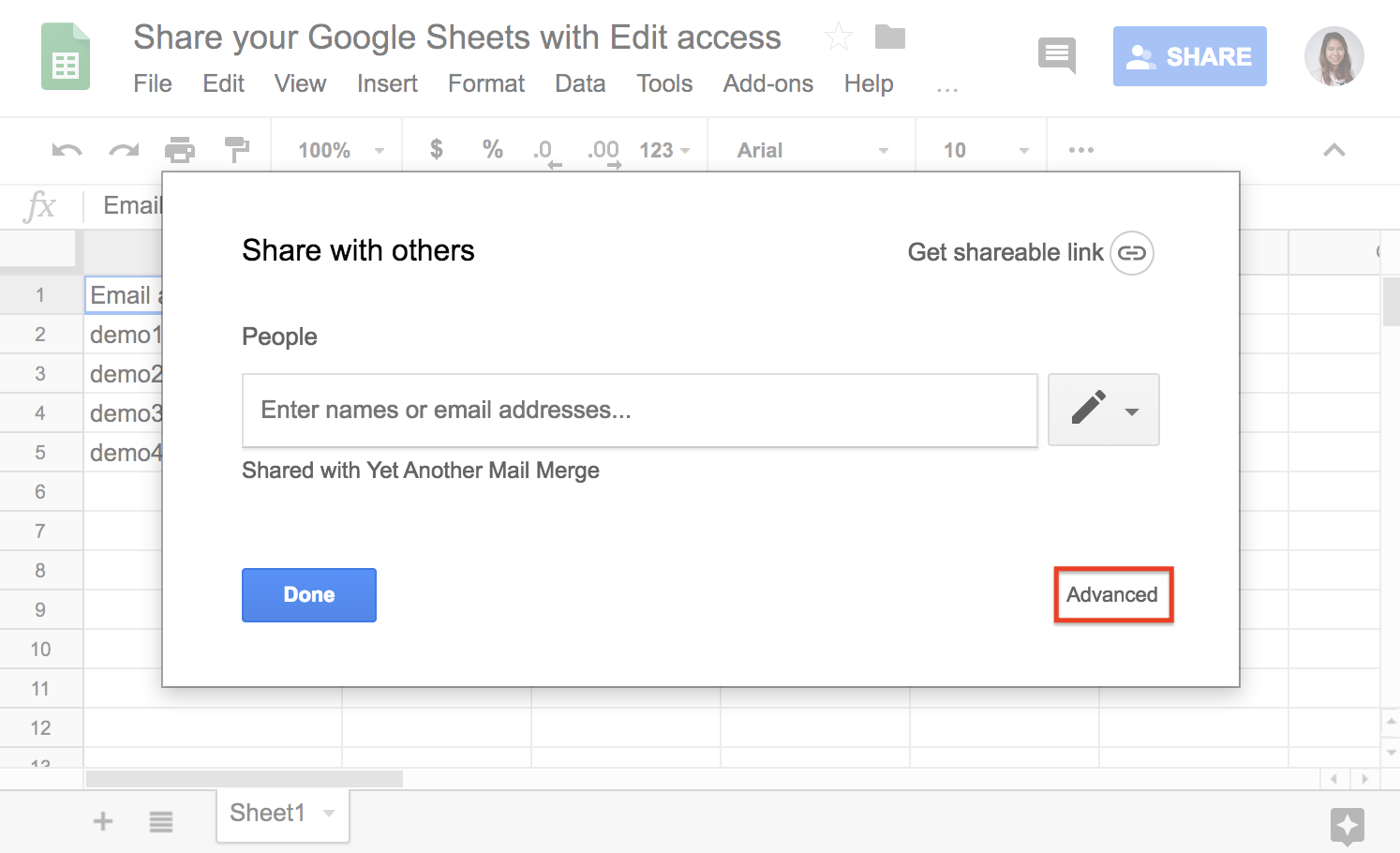 mail merge in google sheets