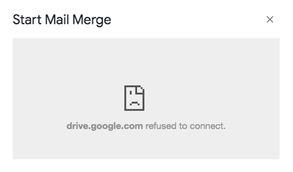 Error Google Drive Refused To Connect Documentation Yet Another Mail Merge Support