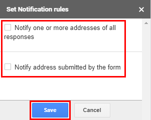 configure google form submission