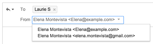Alias gmail draft selected